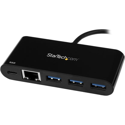 Alternate-Image1 Image for StarTech.com USB-C to Ethernet Adapter with 3-Port USB 3.0 Hub and Power Delivery - USB-C GbE Network Adapter + USB Hub w/ 3 USB-A Ports