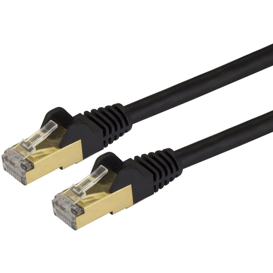 Main Image for StarTech.com 6 in CAT6a Ethernet Cable - 10 Gigabit Category 6a Shielded Snagless 100W PoE Patch Cord - 10Gb Black UL Certified Wiring/TIA