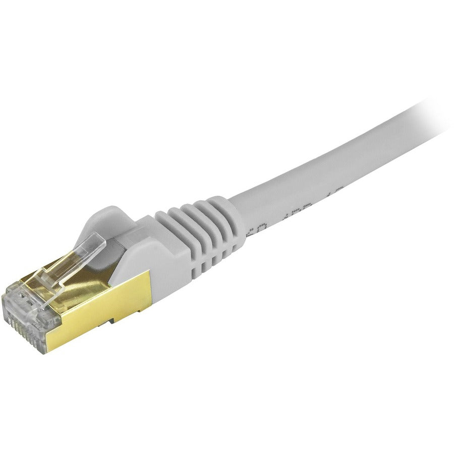 Alternate-Image1 Image for StarTech 5ft CAT6a Ethernet Cable - 10 Gigabit Category 6a Shielded Snagless 100W PoE Patch Cord - 10GbE Gray UL Certified Wiring/TIA