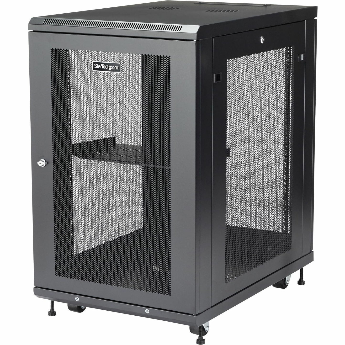 Main Image for StarTech.com 18U 19" Server Rack Cabinet 4 Post Adjustable Depth 2-30" w/Casters/Cable Management/1U Shelf, Locking Doors and Side Panels