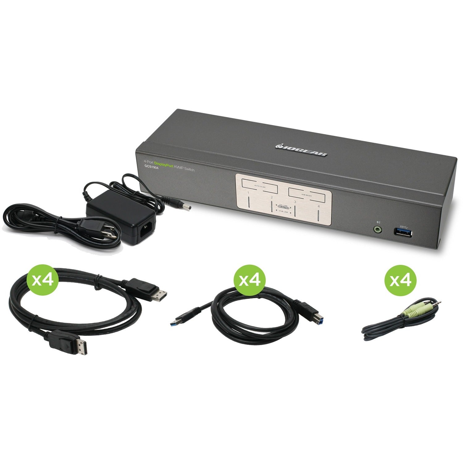 Main Image for IOGEAR 4-Port DisplayPort KVMP Switch with USB 3.0 Hub (TAA Compliant)