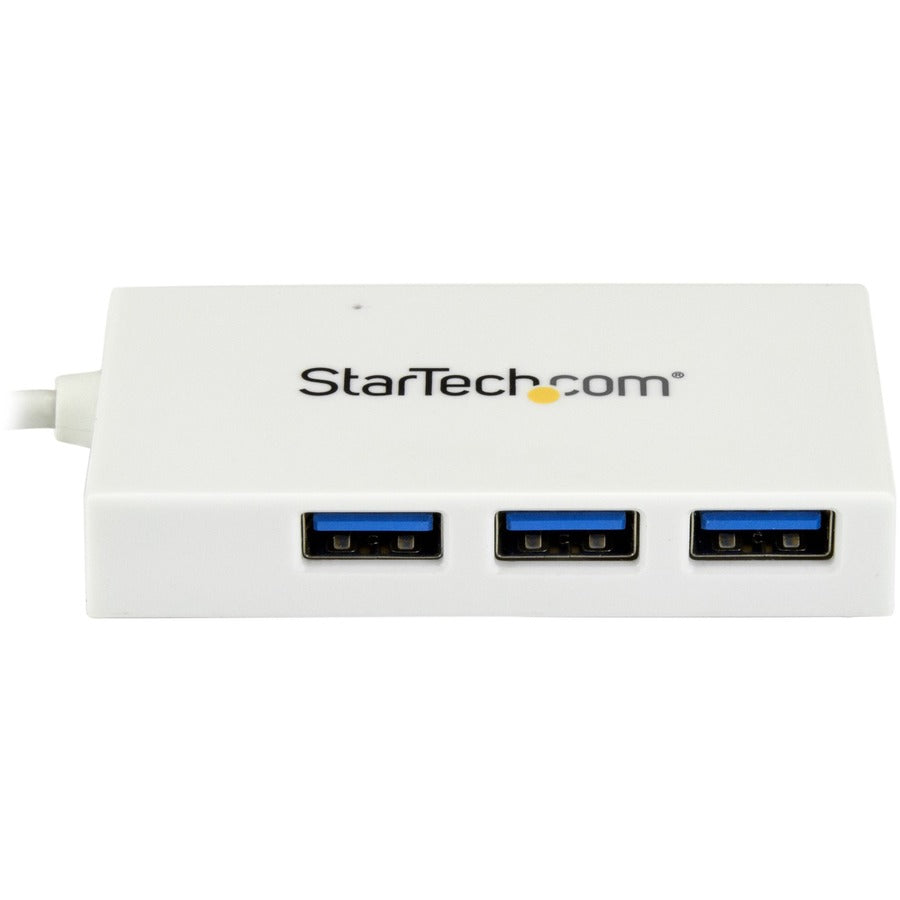 Alternate-Image2 Image for StarTech.com 4 Port USB C Hub with 1x USB-C & 3x USB-A (SuperSpeed 5Gbps) - USB Bus Powered - Portable/Laptop USB 3.0 Type-C Hub - White