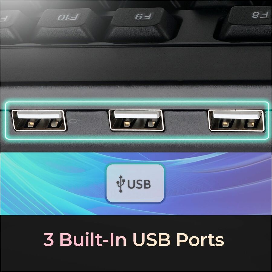 Alternate-Image4 Image for Adesso Multimedia Desktop Keyboard with 3-Port USB Hub