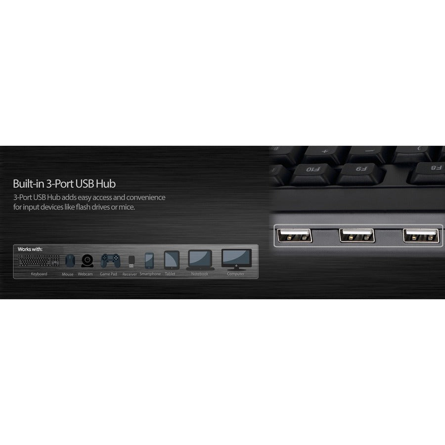 Alternate-Image9 Image for Adesso Multimedia Desktop Keyboard with 3-Port USB Hub