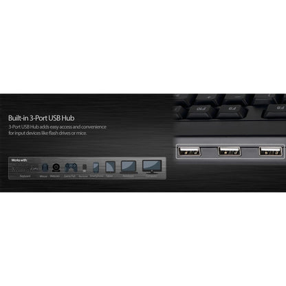 Alternate-Image9 Image for Adesso Multimedia Desktop Keyboard with 3-Port USB Hub