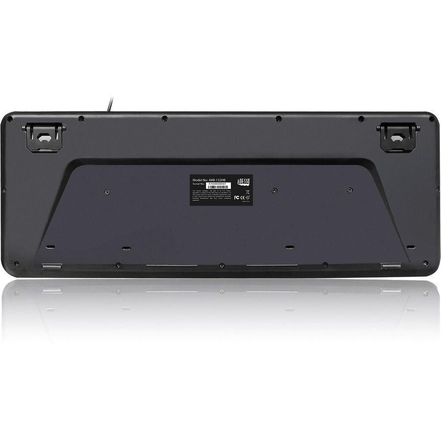 Rear Image for Adesso Multimedia Desktop Keyboard with 3-Port USB Hub