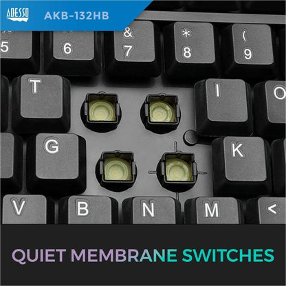 Alternate-Image3 Image for Adesso Multimedia Desktop Keyboard with 3-Port USB Hub