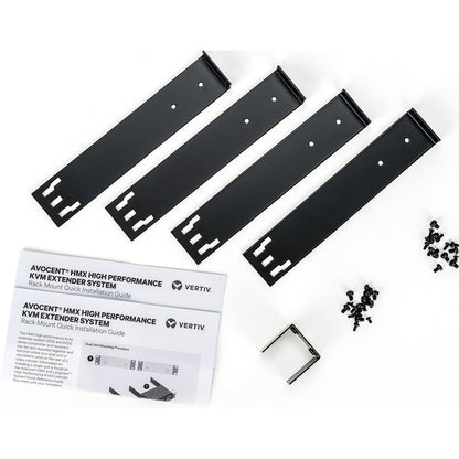 Alternate-Image2 Image for Vertiv Rackmount kit for two Vertiv Avocent HMX 5000/6000 High Performance KVM Systems contains metal brackets and screws.