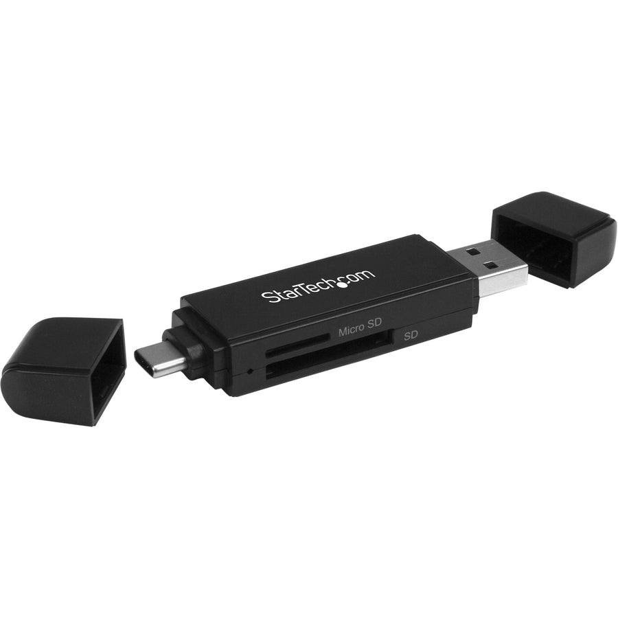 Alternate-Image1 Image for StarTech.com USB 3.0 Memory Card Reader for SD and microSD Cards - USB-C and USB-A - Portable USB SD and microSD Card Reader