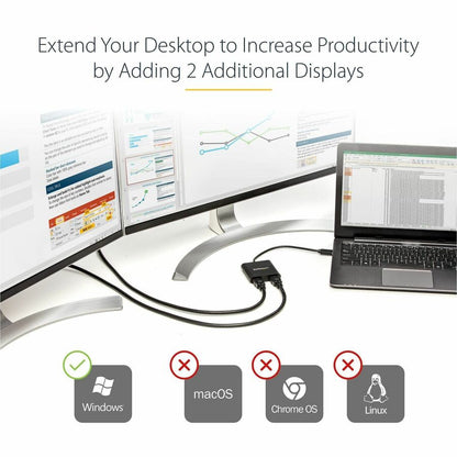 Alternate-Image4 Image for StarTech.com USB 3.0 to Dual HDMI Adapter, USB to 2x HDMI Monitor Converter for Windows (no support for macOS/ChromeOS/Linux) - TAA