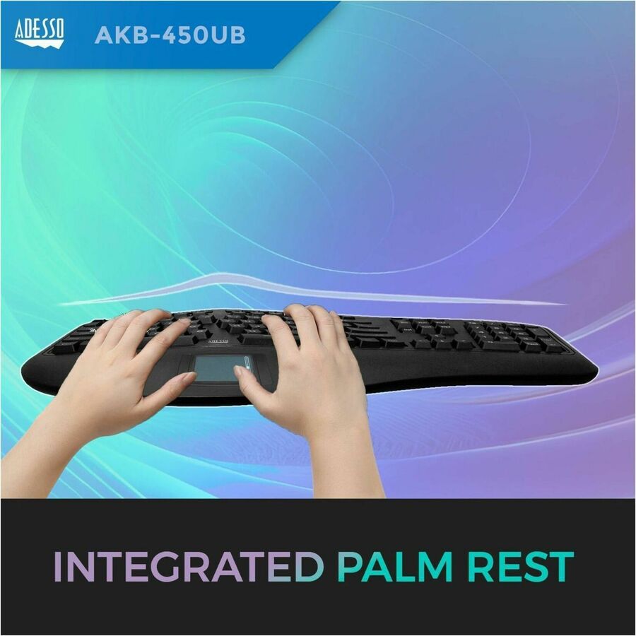 Alternate-Image1 Image for Adesso Tru-Form Ergonomic Touchpad Keyboard