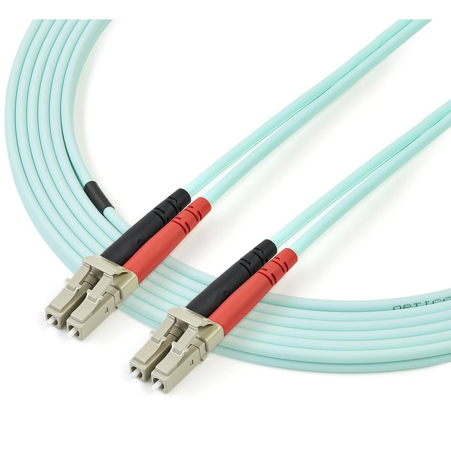 Alternate-Image2 Image for StarTech.com 3m (10ft) LC/UPC to LC/UPC OM4 Multimode Fiber Optic Cable, 50/125&micro;m, 100G, Low Insertion Loss, LSZH Fiber Jumper Cord