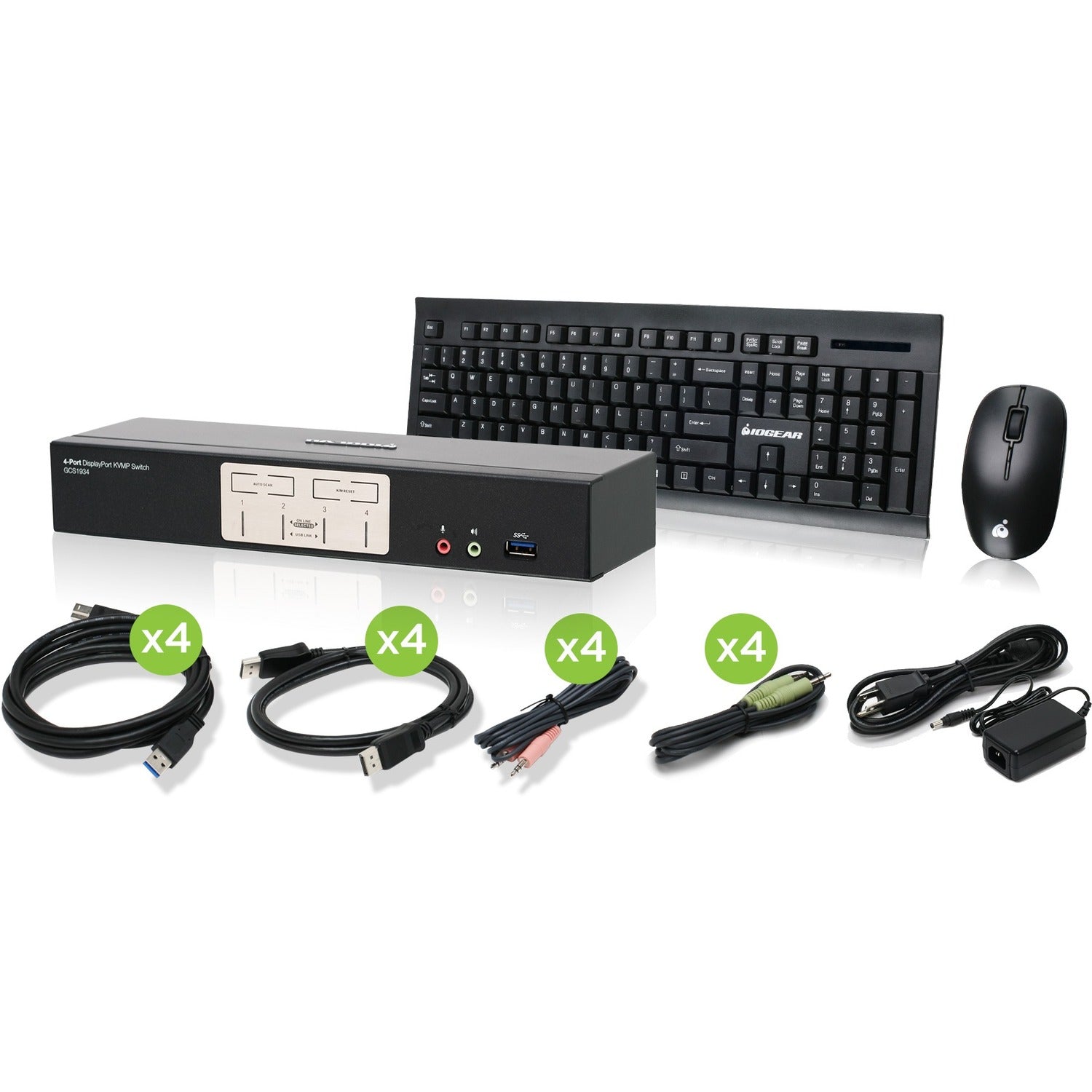 Main Image for IOGEAR 4-Port DisplayPort1.2 KVMP with Wireless Keyboard and Mouse