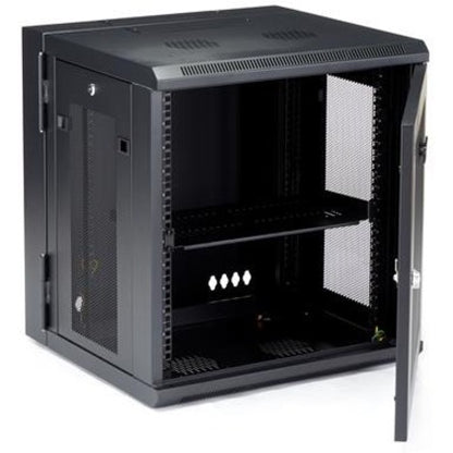 Front Image for StarTech 4-Post 12U Wall Mount Network Cabinet, 19" Hinged Wall-Mounted Server Rack for IT Equipment, Flexible Lockable Rack Enclosure