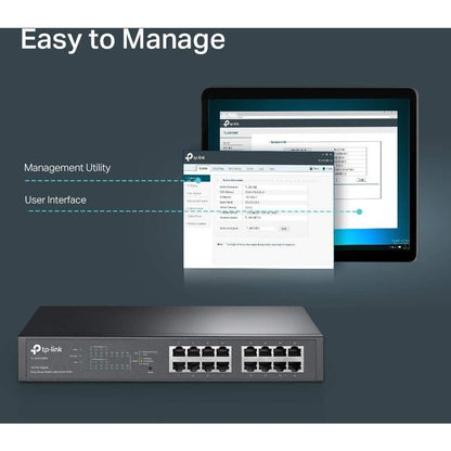 Alternate-Image5 Image for TP-Link TL-SG1016PE - 16-Port Gigabit Easy Smart PoE Switch with 8-Port PoE+