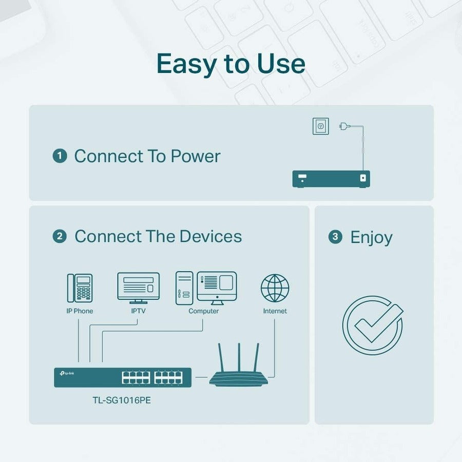 Alternate-Image4 Image for TP-Link TL-SG1016PE - 16-Port Gigabit Easy Smart PoE Switch with 8-Port PoE+