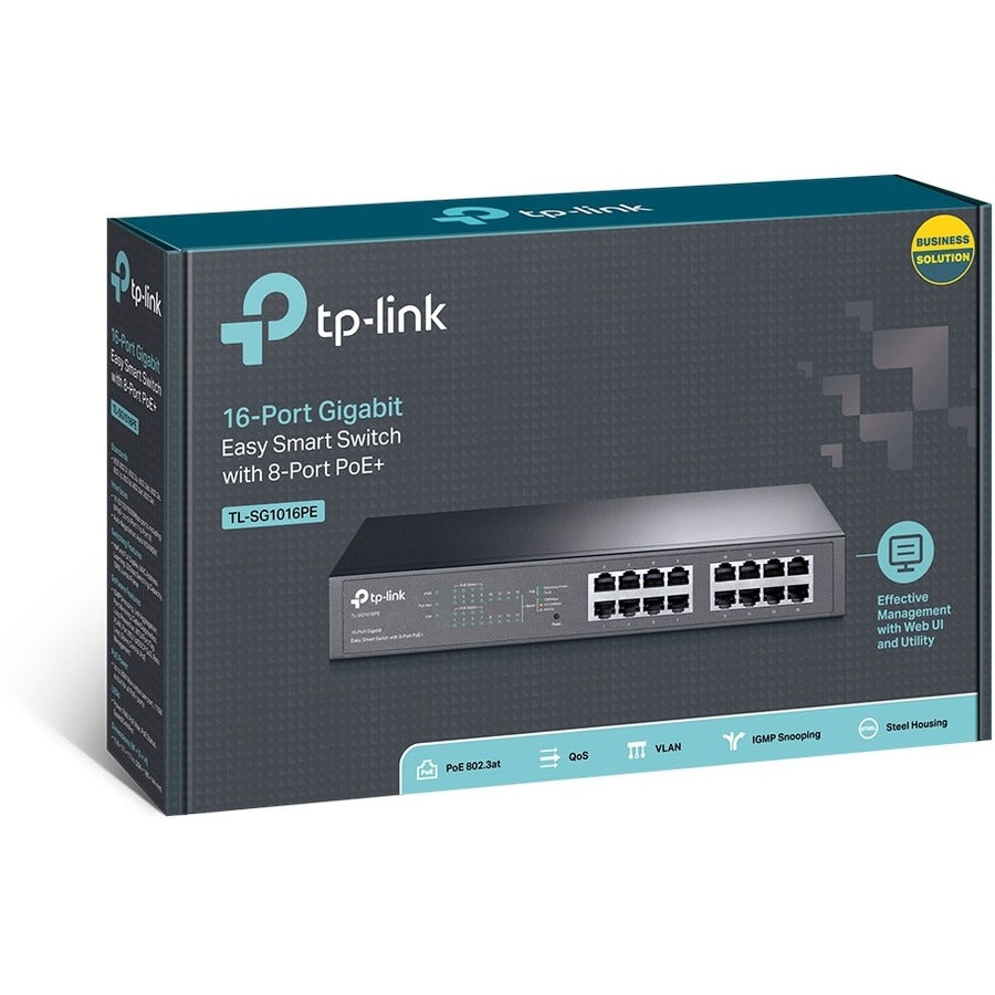 Alternate-Image3 Image for TP-Link TL-SG1016PE - 16-Port Gigabit Easy Smart PoE Switch with 8-Port PoE+