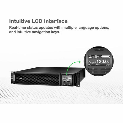 Alternate-Image2 Image for APC Smart-UPS On-Line, 1500VA, Rackmount 2U, 120V, 6x 5-15R NEMA outlets, Network Card, Extended runtime, W/ rail kit