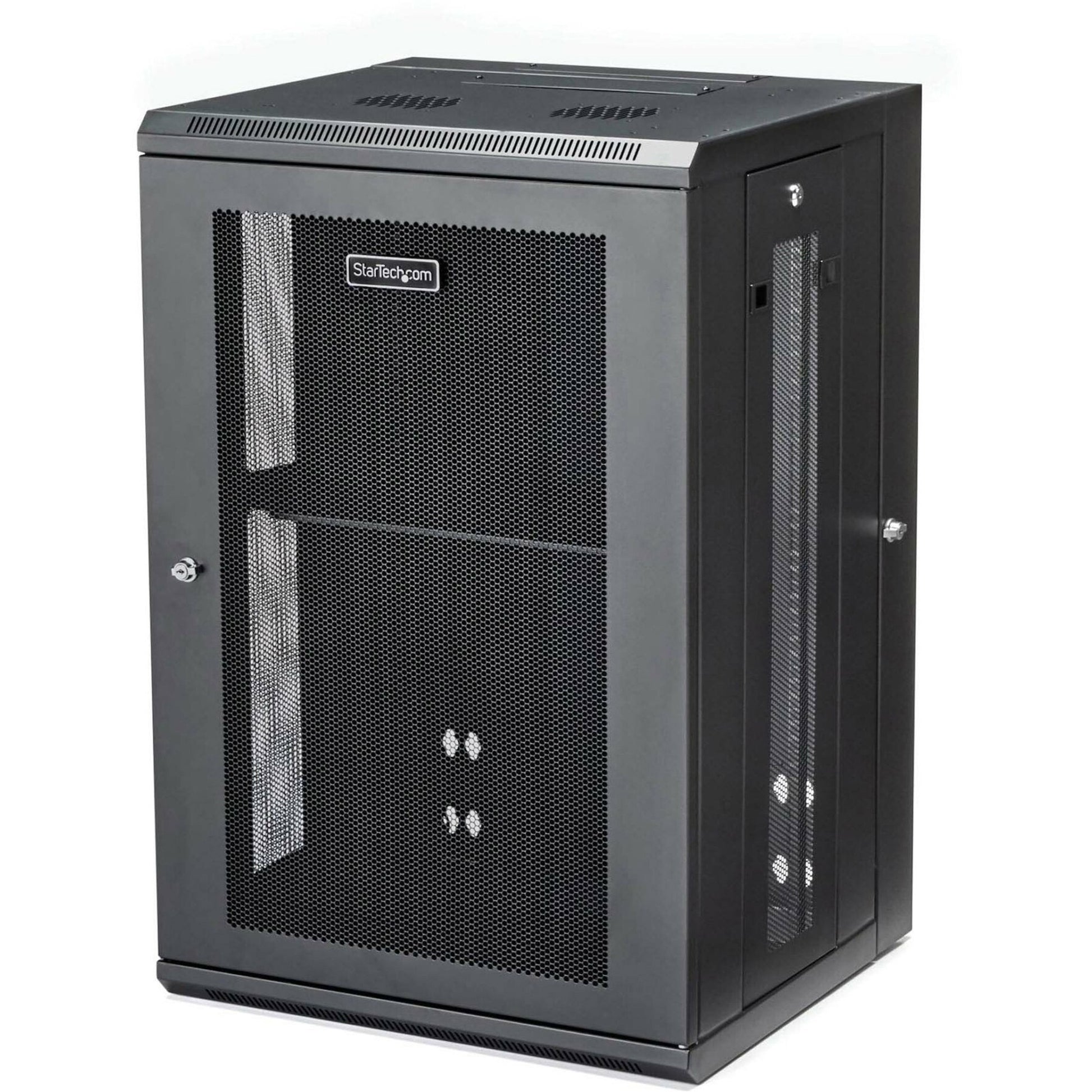 Main Image for StarTech.com 4-Post 18U Wall Mount Network Cabinet, 19" Hinged Wall-Mounted Server Rack for Data / IT Equipment, Lockable Rack Enclosure