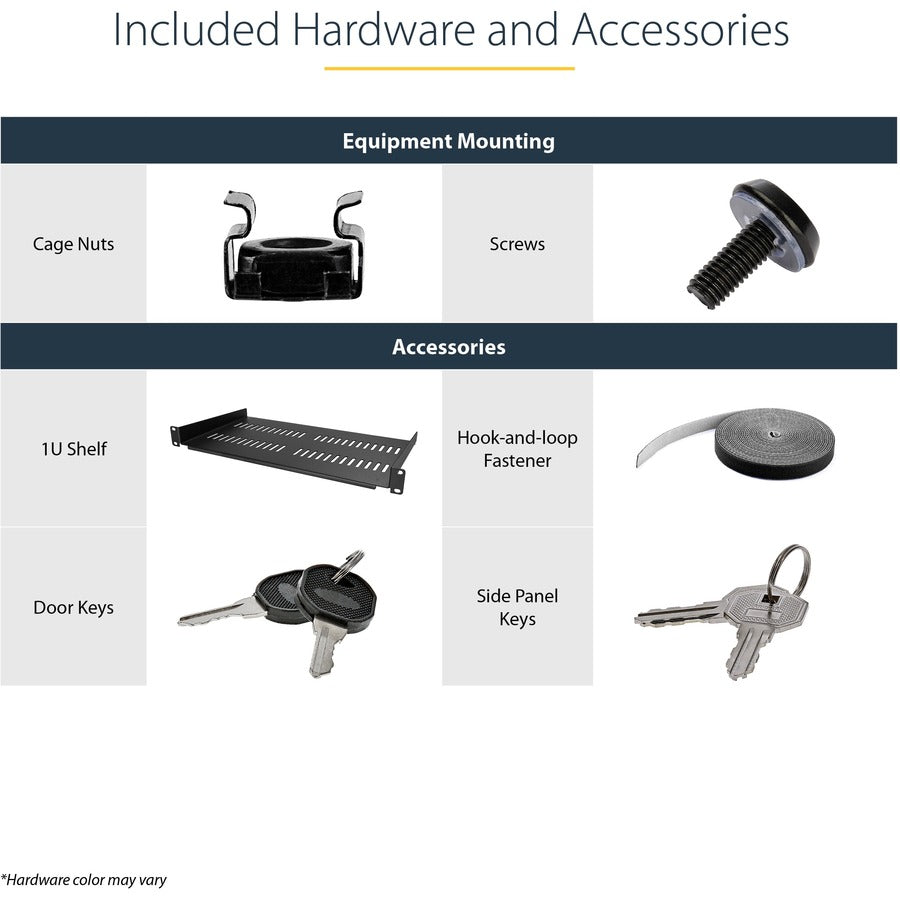 Alternate-Image6 Image for StarTech.com 4-Post 18U Wall Mount Network Cabinet, 19" Hinged Wall-Mounted Server Rack for Data / IT Equipment, Lockable Rack Enclosure