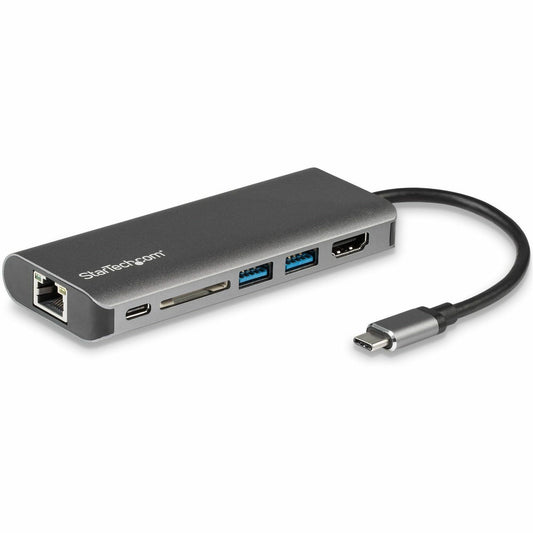 Main Image for StarTech.com USB C Multiport Adapter - Portable USB Type-C Travel Dock - 4K HDMI, 2-pt USB Hub, SD, GbE, 60W PD Pass-Through - Laptop Dock