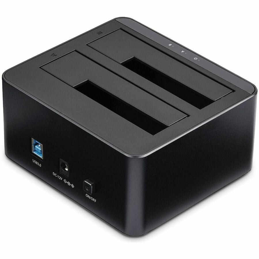 Alternate-Image1 Image for StarTech.com Dual-Bay USB 3.0 to SATA Hard Drive Docking Station, 2.5/3.5" SATA I/II/III, SSD/HDD Dock, USB Hard Drive Bays, Top-Loading