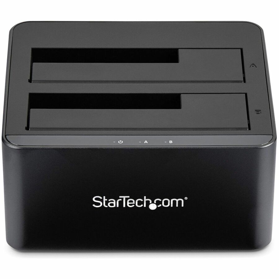 Alternate-Image2 Image for StarTech.com Dual-Bay USB 3.0 to SATA Hard Drive Docking Station, 2.5/3.5" SATA I/II/III, SSD/HDD Dock, USB Hard Drive Bays, Top-Loading