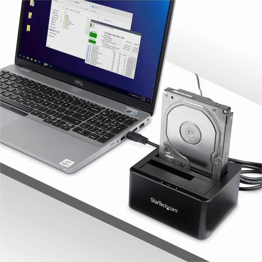 Alternate-Image5 Image for StarTech.com Dual-Bay USB 3.0 to SATA Hard Drive Docking Station, 2.5/3.5" SATA I/II/III, SSD/HDD Dock, USB Hard Drive Bays, Top-Loading
