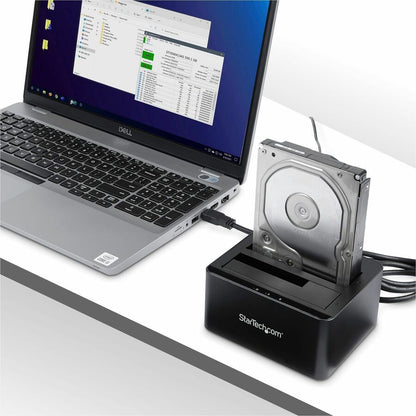Alternate-Image5 Image for StarTech.com Dual-Bay USB 3.0 to SATA Hard Drive Docking Station, 2.5/3.5" SATA I/II/III, SSD/HDD Dock, USB Hard Drive Bays, Top-Loading