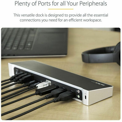 Alternate-Image3 Image for StarTech.com USB C Dock - Compatible with Windows / macOS - Supports Triple 4K Ultra HD Monitors - 60W Power Delivery - Power and Charge Laptop and Peripherals - DK30CH2DPPD