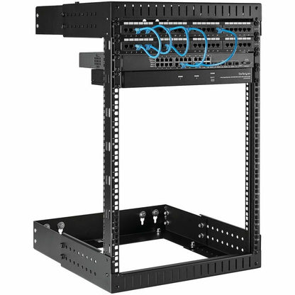 Alternate-Image3 Image for StarTech.com 2-Post 15U Heavy-Duty Wall Mount Network Rack, 19" Open Frame Server Rack with Adjustable Depth, Data Rack for IT Equipment~