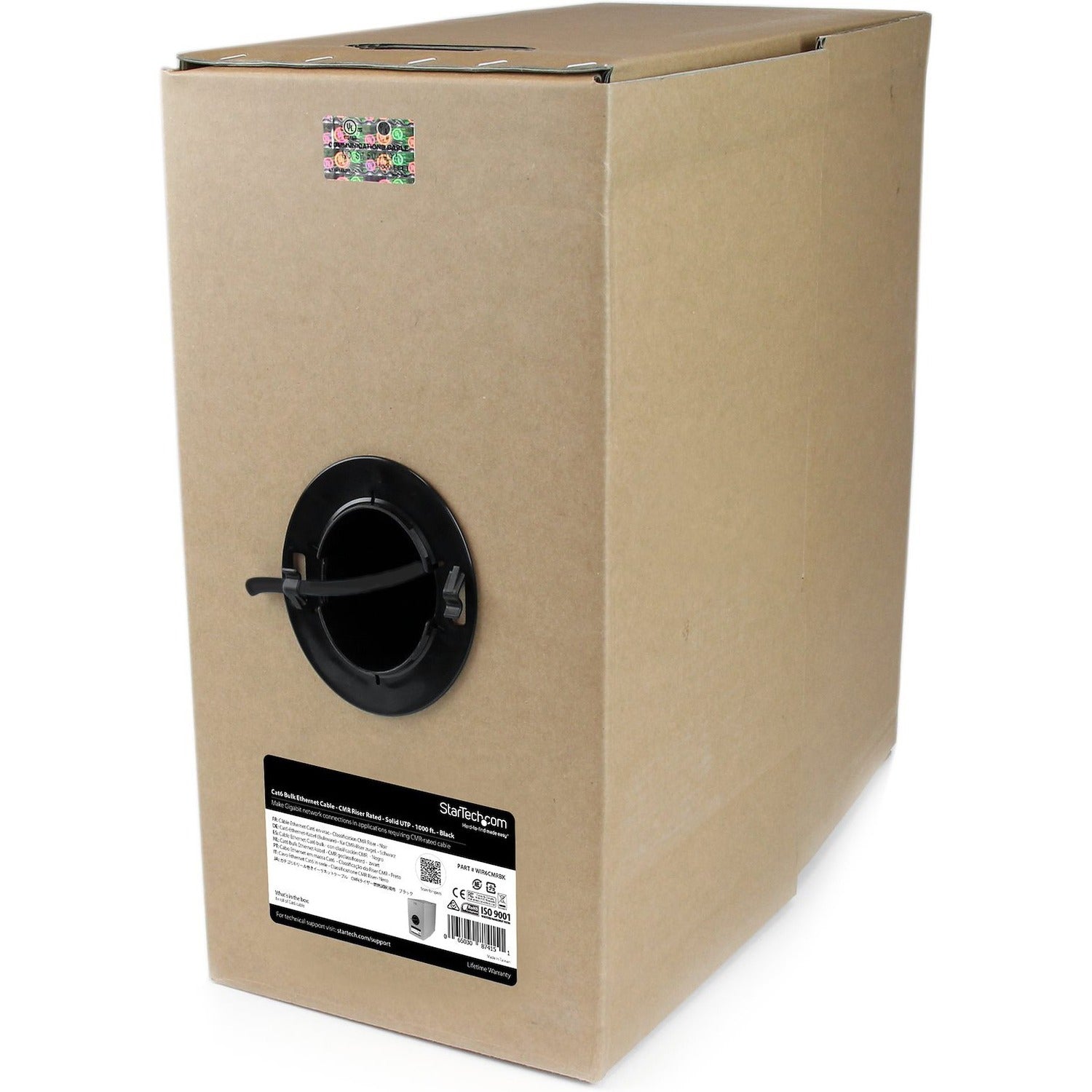 Main Image for StarTech.com Bulk Cat 6 Ethernet Cable - 1000 ft. (304,8m) - Solid - CMR-Rated - Black - TAA Compliant