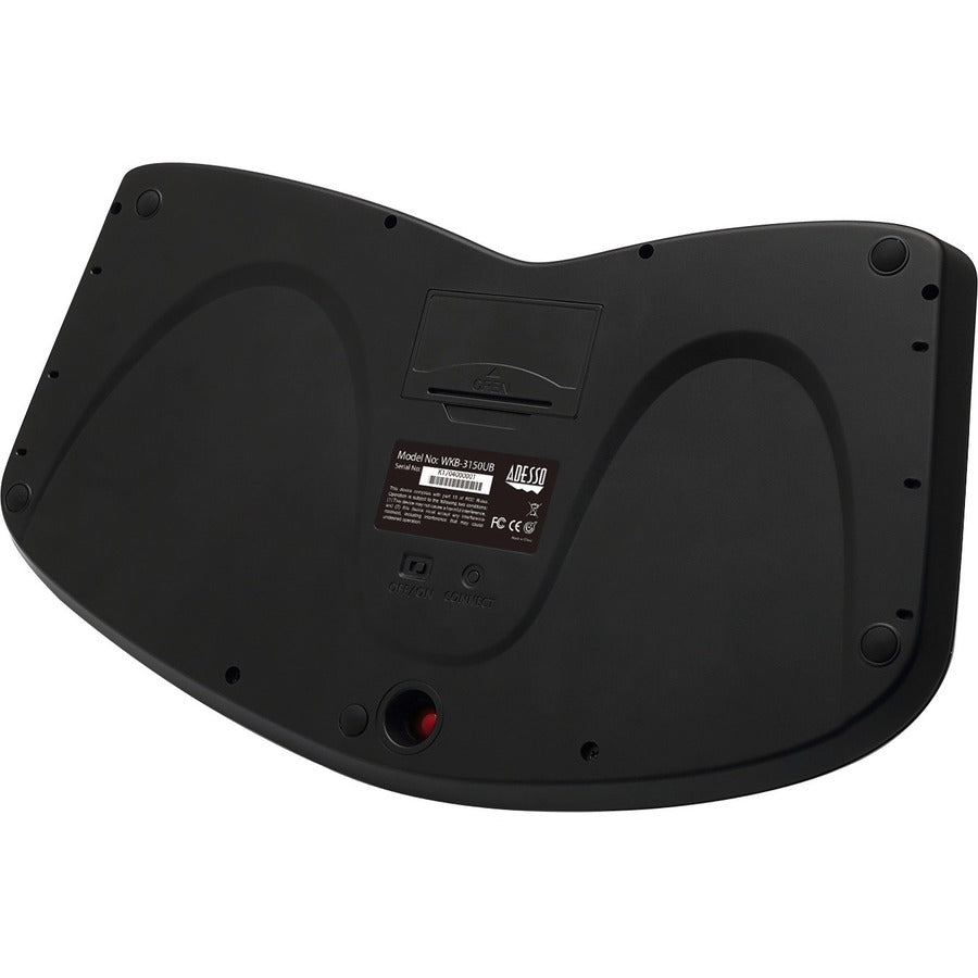 Rear Image for Adesso Tru-Form Media 3150 - 2.4 GHz Wireless Ergo Trackball Keyboard