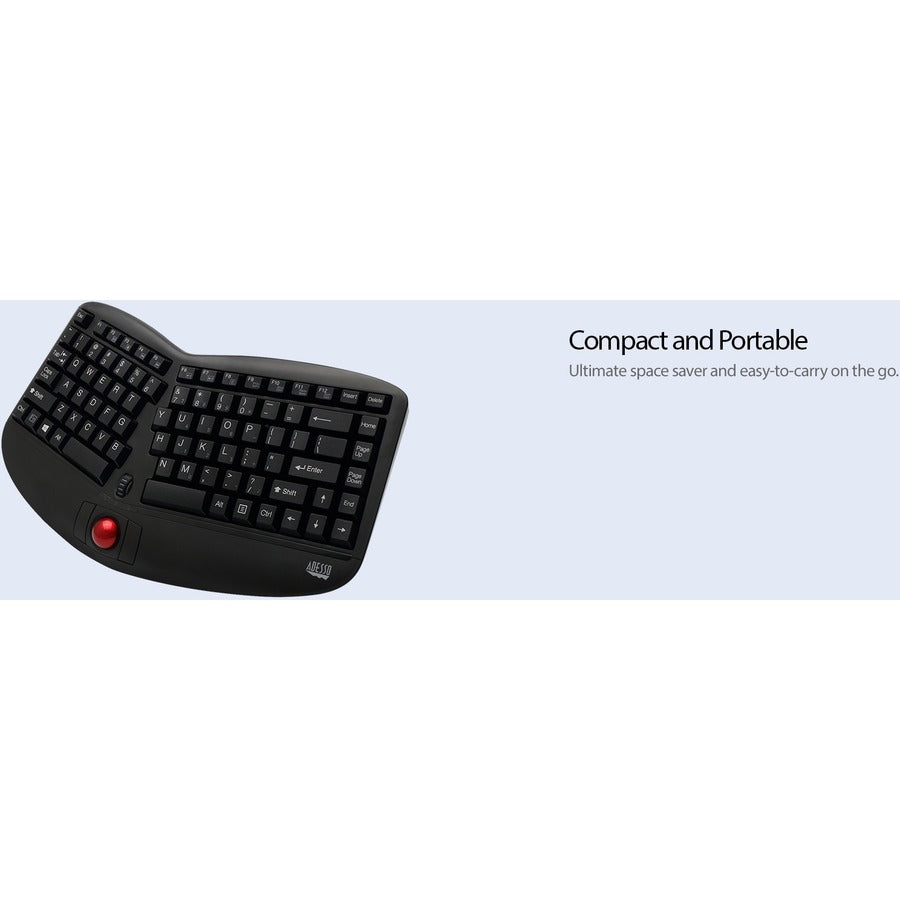 Alternate-Image7 Image for Adesso Tru-Form Media 3150 - 2.4 GHz Wireless Ergo Trackball Keyboard