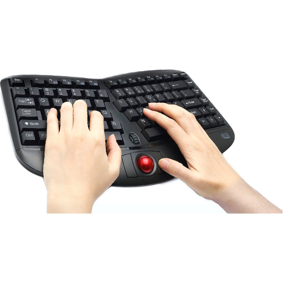 Alternate-Image1 Image for Adesso Tru-Form Media 3150 - 2.4 GHz Wireless Ergo Trackball Keyboard