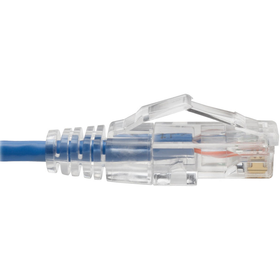 Alternate-Image3 Image for Eaton Tripp Lite Series Cat6 Gigabit Snagless Slim UTP Ethernet Cable (RJ45 M/M), PoE, Blue, 6-in. (15.24 cm)