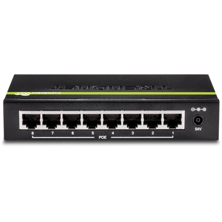 Alternate-Image3 Image for TRENDnet 8-Port GREENnet Gigabit PoE+ Switch, Supports PoE And PoE+ Devices, 61W PoE Budget, 16Gbps Switching Capacity, Data & Power Via Ethernet To PoE Access Points & IP Cameras, Black, TPE-TG82G