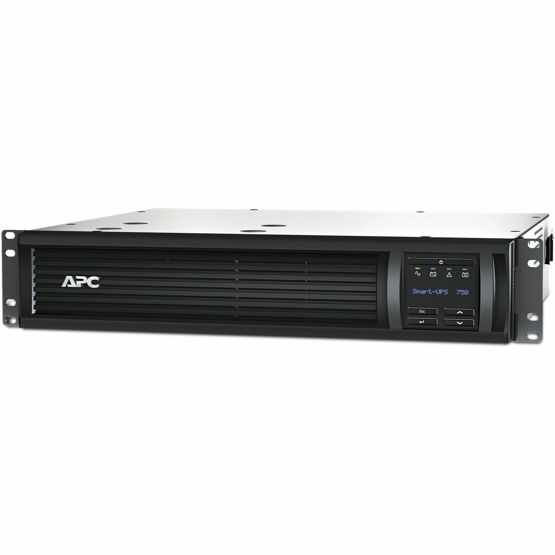Main Image for APC Smart-UPS, Line Interactive, 750VA, Rackmount 2U, 120V, 6x NEMA 5-15R outlets, SmartConnect Port+SmartSlot, AVR, LCD
