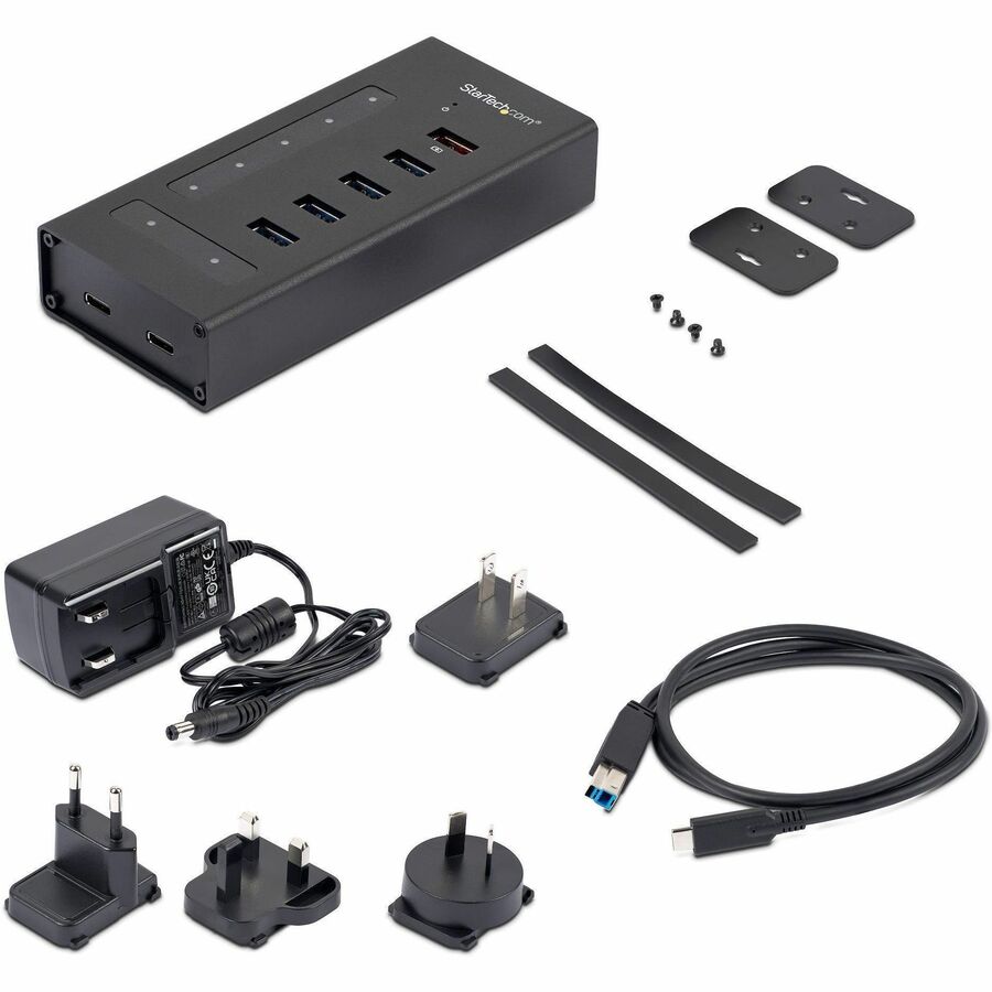 Alternate-Image6 Image for StarTech.com 7 Port USB C Hub - 2x USB-C & 5x USB-A - Mountable Metal USB 3.0 Type-C Hub - 5Gbps USB 3.2 Gen 1 - Self Powered - BC 1.2