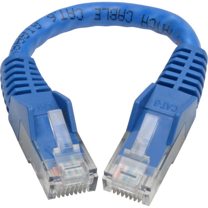 Alternate-Image1 Image for Eaton Tripp Lite Series Cat6 Gigabit Snagless Molded (UTP) Ethernet Cable (RJ45 M/M), PoE, Blue, 6-in. (15.24 cm)