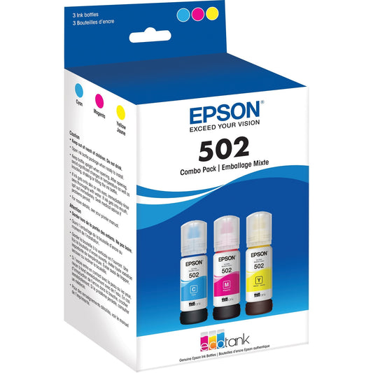 Main Image for Epson T502, Multi-Color Ink Cartridges, C/M/Y 3-Pack