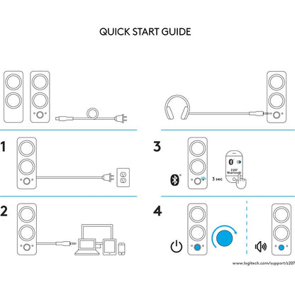 Alternate-Image8 Image for Logitech Z207 Bluetooth Speaker System - 5 W RMS - Black
