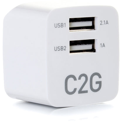Alternate-Image3 Image for C2G 2-Port USB Wall Charger - AC to USB Adapter - 5V 2.1A Output