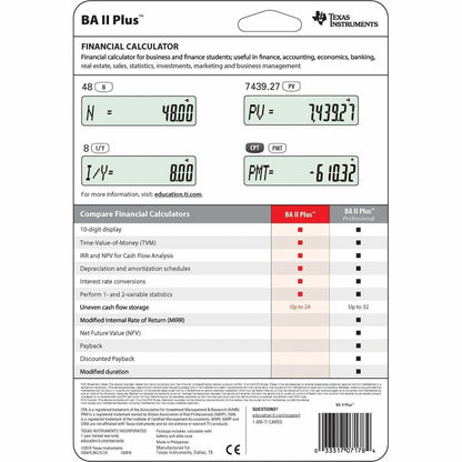 Alternate-Image7 Image for Texas Instruments BA II Plus Financial Calculator