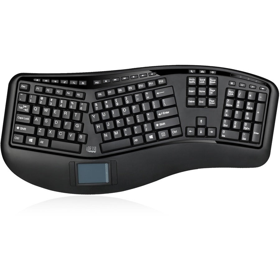 Front Image for Adesso 2.4GHz Wireless Ergonomic Touchpad Keyboard