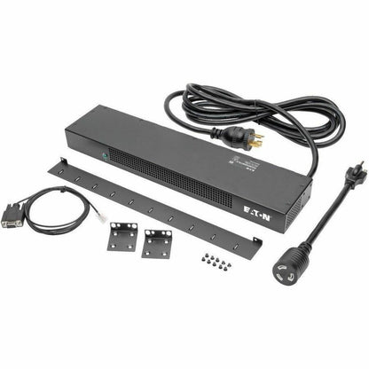 Alternate-Image5 Image for Eaton 1.9kW Single-Phase Switched PDU, LX Interface, 120V Outlets (8 5-15/20R), NEMA L5-20P/5-20P input, 12 ft. (3.66 m) Cord, 1U Rack, TAA