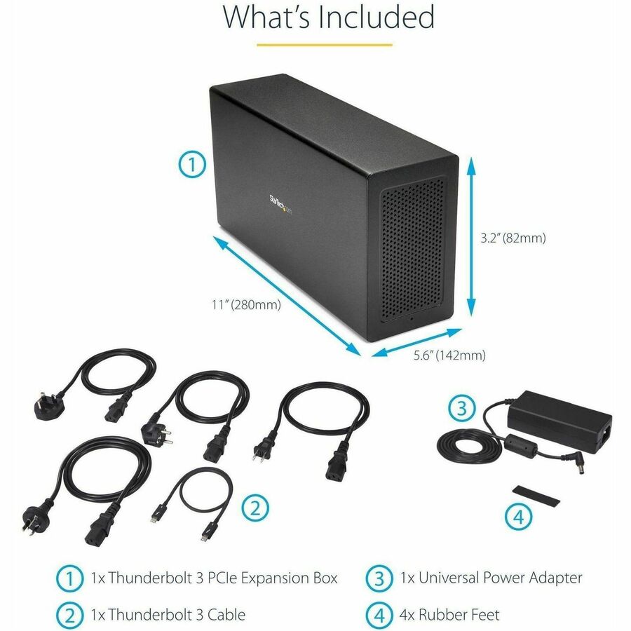 Alternate-Image5 Image for StarTech.com Thunderbolt 3 PCIe Expansion Chassis, External Enclosure Box with 1x PCI-Express Slot, 5K/4K Output Via TB3/DP Ports, TAA