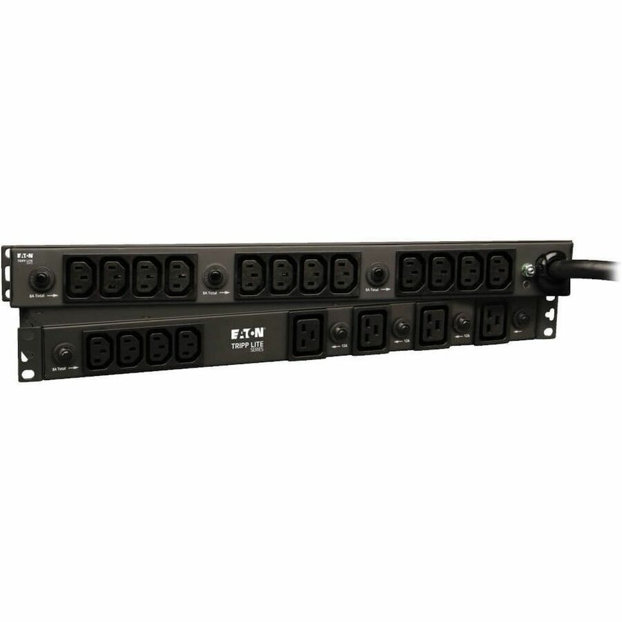 Alternate-Image1 Image for Eaton Tripp Lite Series 5.8kW 200-240V Single-Phase Basic PDU - 16 C13 & 4 C19 Outlets, L6-30P Input, 15 ft. (4.6 m) Cord, 1U Rack-Mount