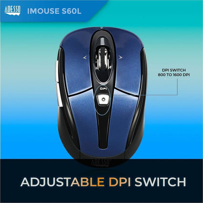 Alternate-Image1 Image for Adesso iMouse S60L - 2.4 GHz Wireless Programmable Nano Mouse