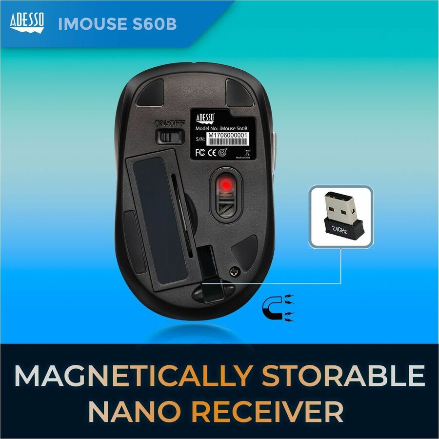 Alternate-Image5 Image for Adesso iMouse S60B 2.4 GHz Wireless Programmable Nano Mouse